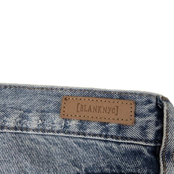 Blanknyc Jeans Womens 27 Blue High Rise Tapered Lace Up Raw Hem Denim Boho - Picture 10 of 14